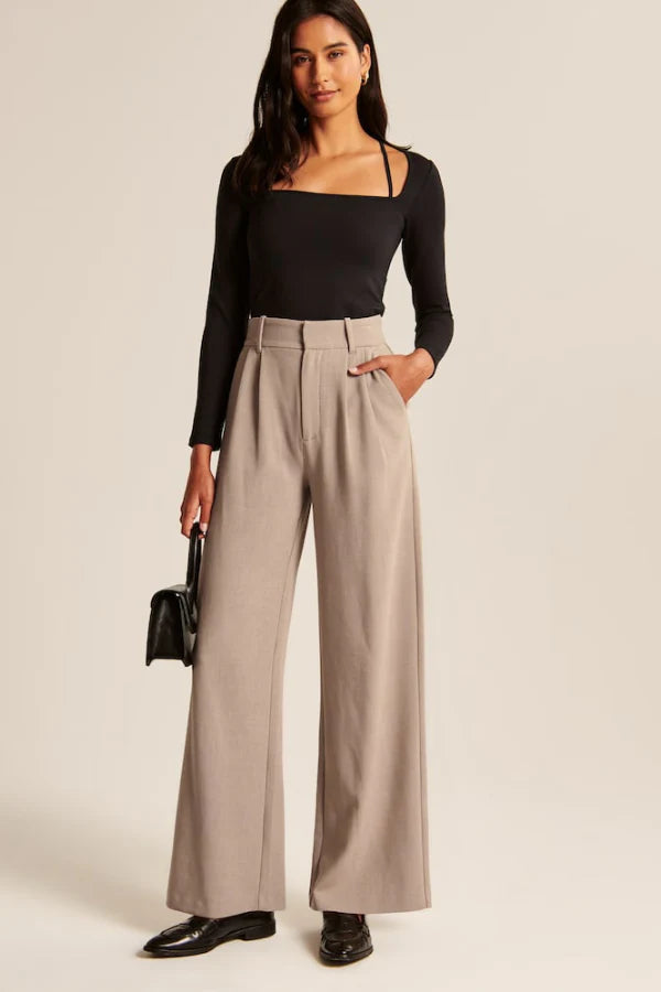 Lucia Sand Tailored Pants – AZZURRA