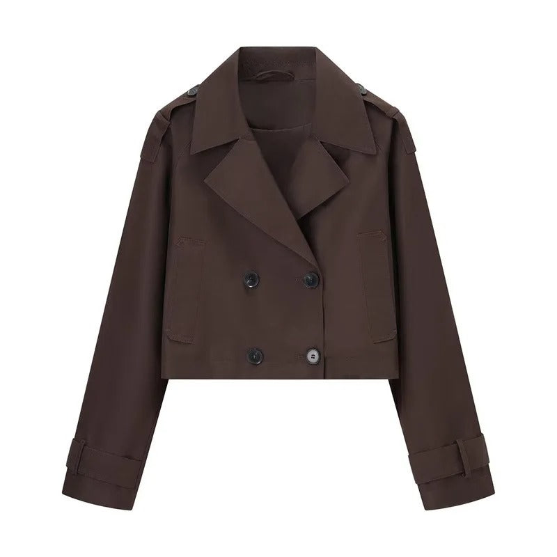Celina Cropped Trench Coat Jacket