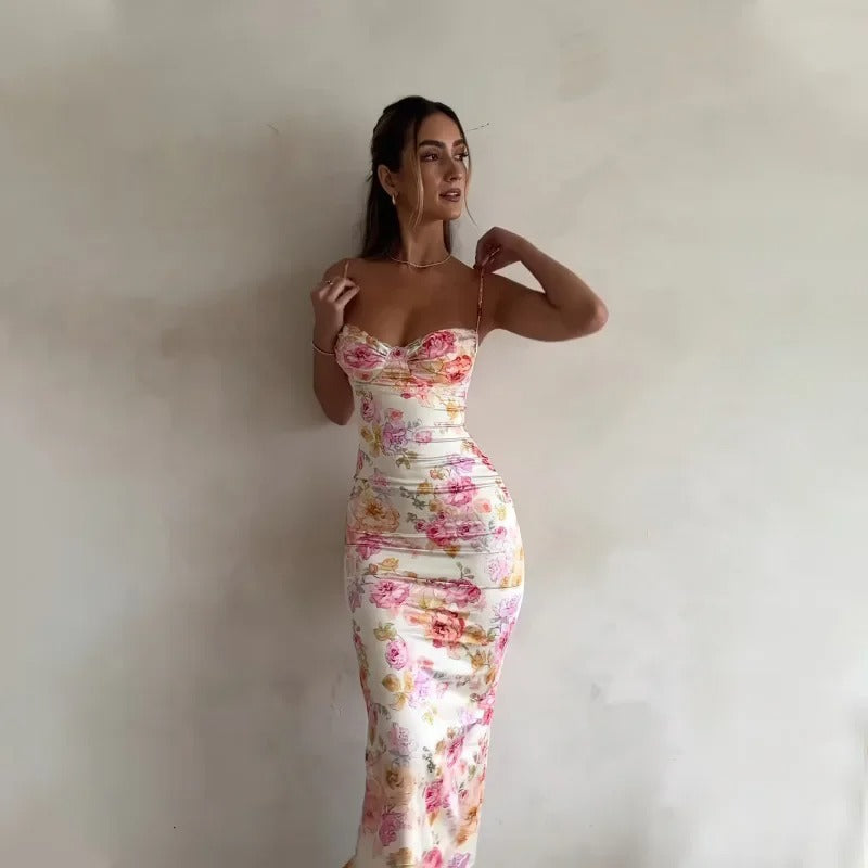 floral wedding guest maxi dress Quinta Floral Wedding Guest Maxi Dress – AZZURRA