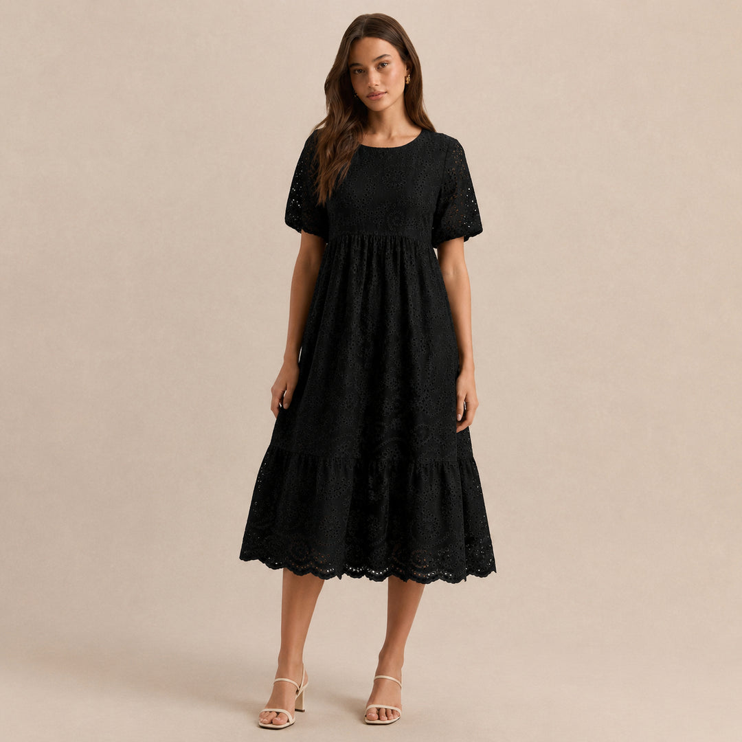 Orelia Flutter Sleeve Broderie Anglaise Wedding Guest Midi Dress
