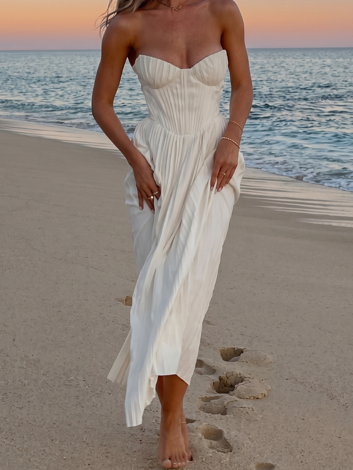 Nerolia Strapless Pleated Maxi Dress