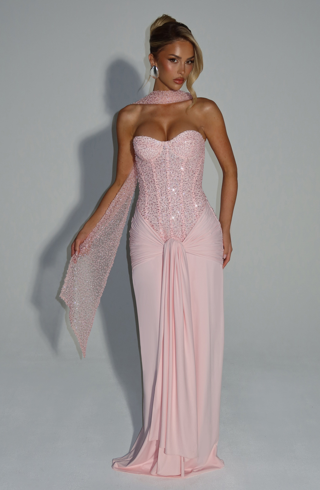 Raffaella Women's Strapless Sweetheart Bridesmaid Dress, Beaded Black Tie Dress