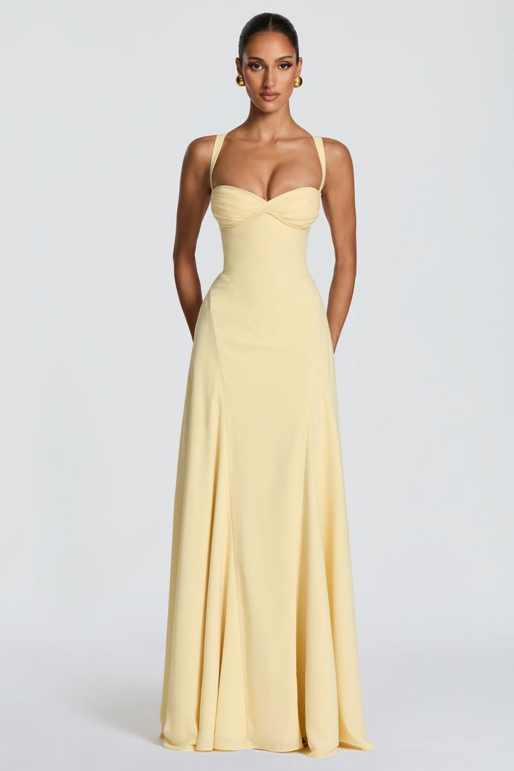 Donatella Women's Sweetheart Neckline Satin Bridesmaid Dress, Floor-Length Prom Dress