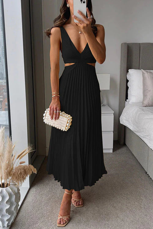 Ottilie Pleated Garden Party Wedding Guest Midi Dress