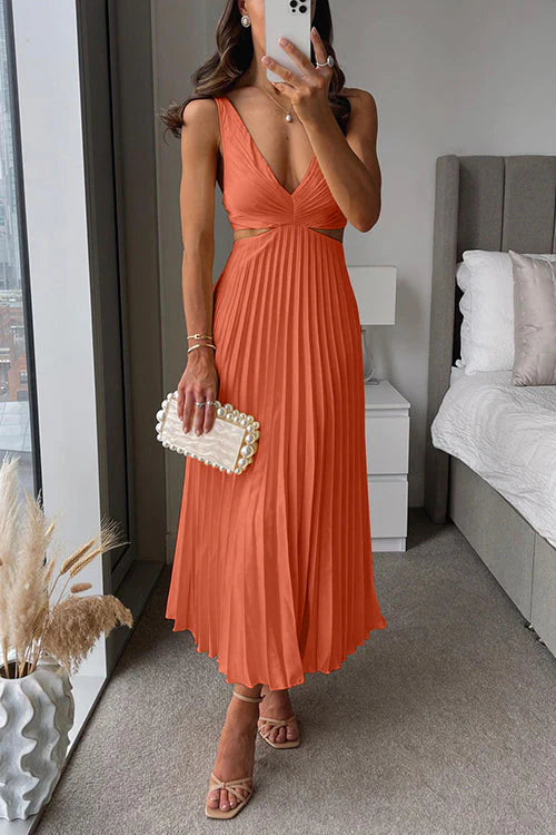 Ottilie Pleated Garden Party Wedding Guest Midi Dress