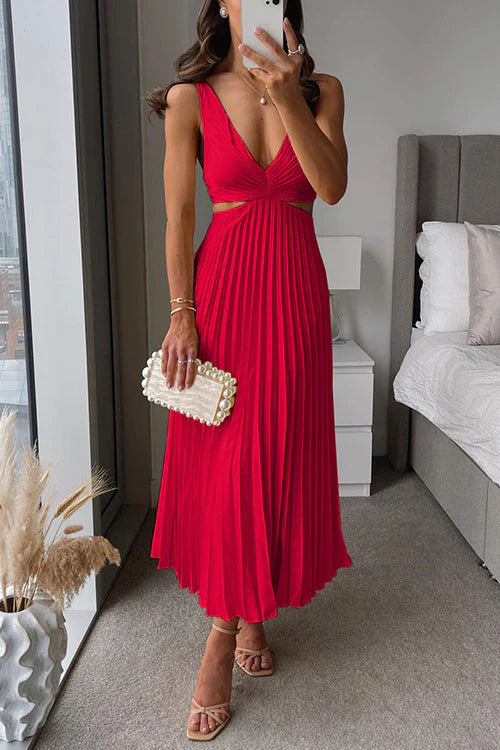 Ottilie Pleated Garden Party Wedding Guest Midi Dress