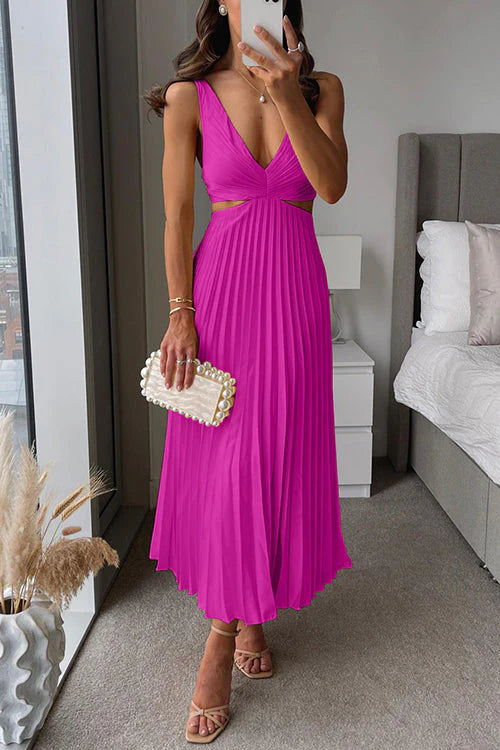 Ottilie Pleated Garden Party Wedding Guest Midi Dress