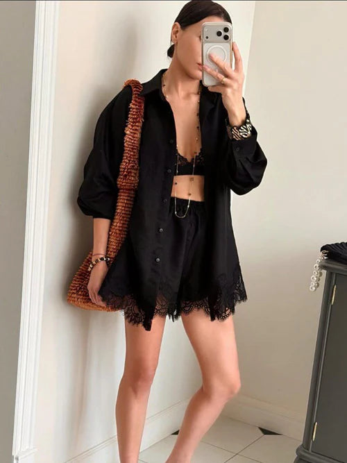 Juniper Lace Trim Lightweight Summer Co Ord Set