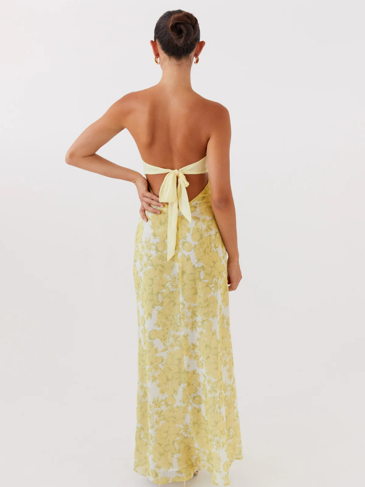 Vannina Yellow Floral Maxi Dress