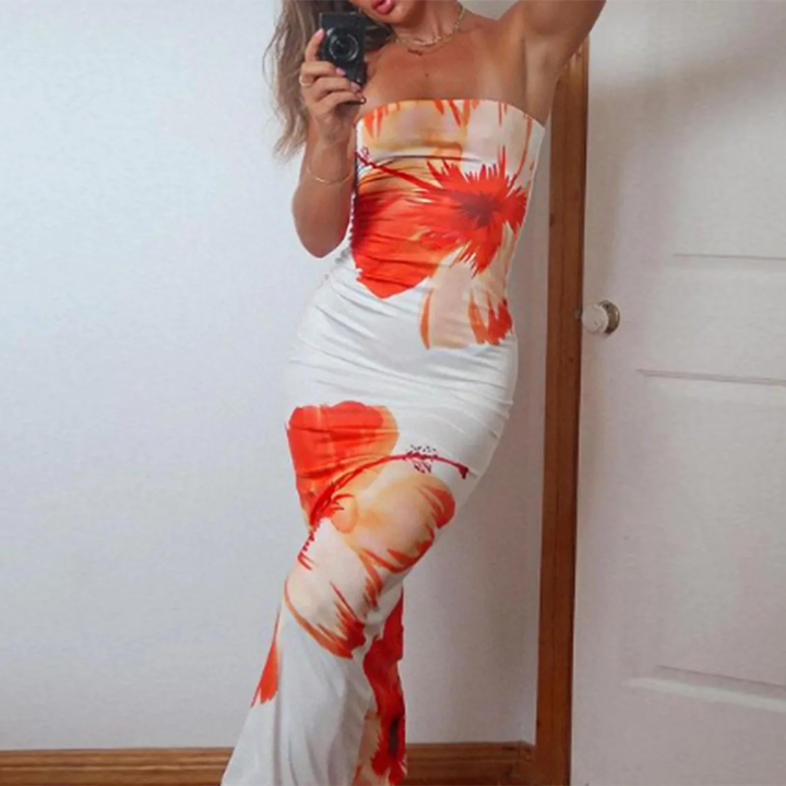 Mia Strapless Floral Maxi Dress