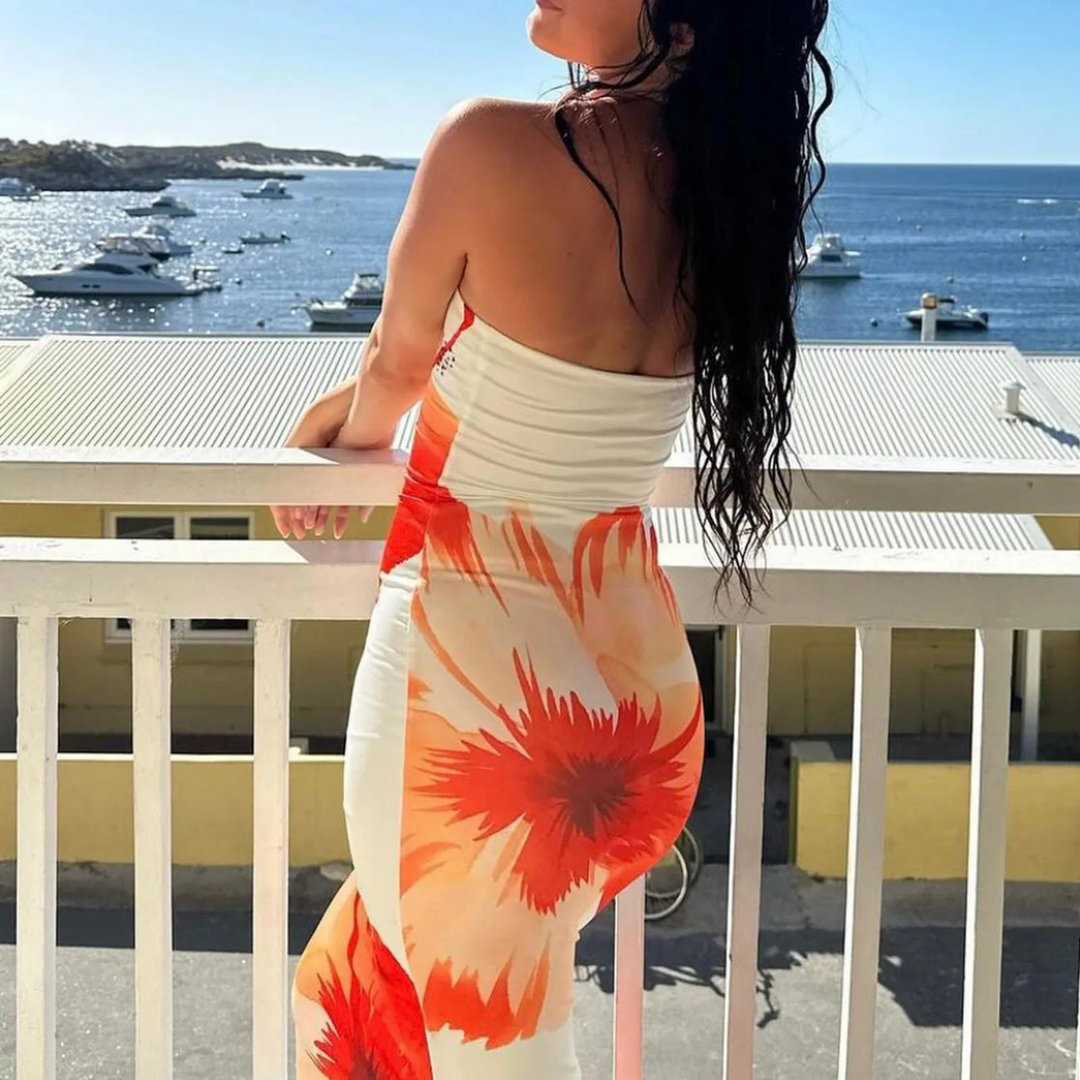 Mia Strapless Floral Maxi Dress