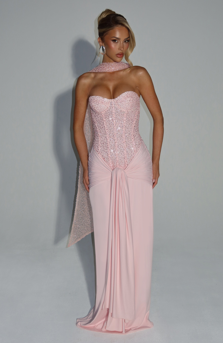 Raffaella Women's Strapless Sweetheart Bridesmaid Dress, Beaded Black Tie Dress