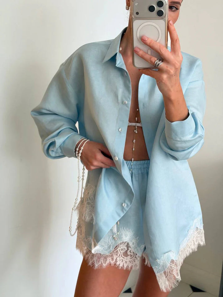 Juniper Lace Trim Lightweight Summer Co Ord Set