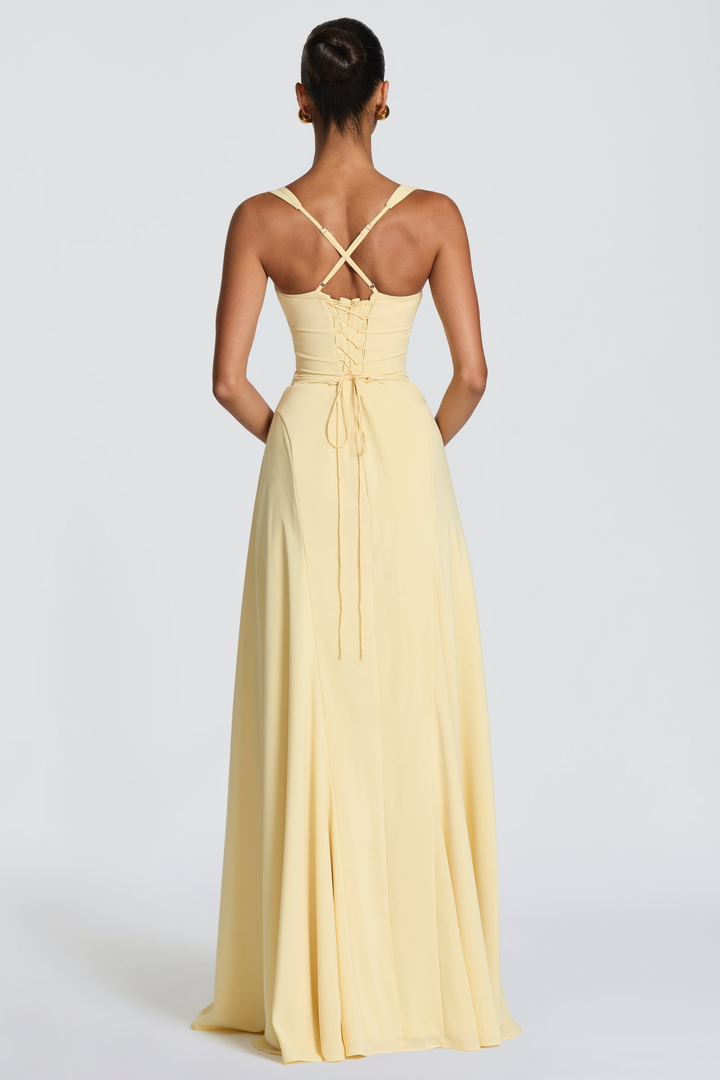 Donatella Women's Sweetheart Neckline Satin Bridesmaid Dress, Floor-Length Prom Dress