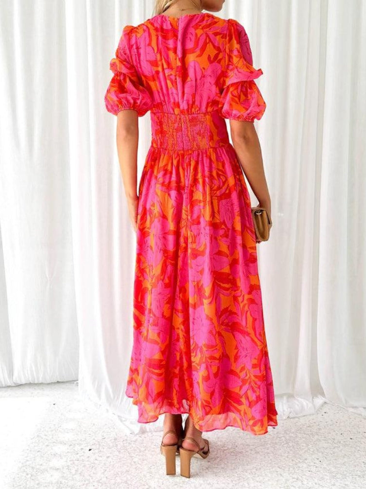 Derana Red Floral Maxi Dress