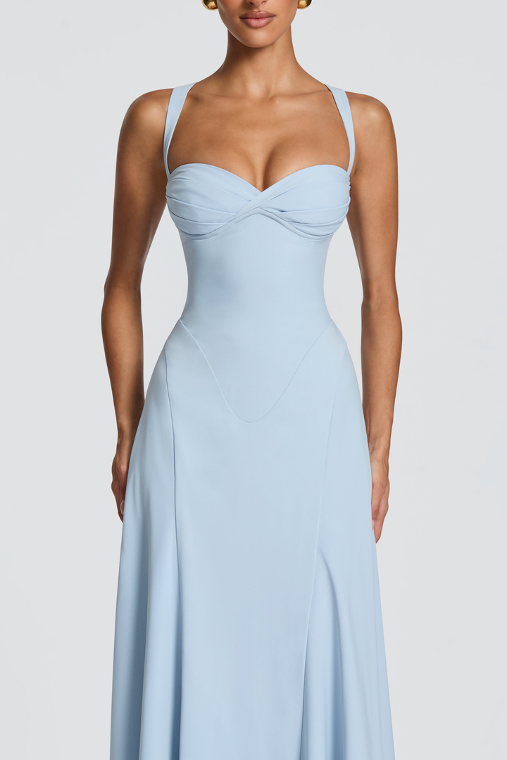 Donatella Women's Sweetheart Neckline Satin Bridesmaid Dress, Floor-Length Prom Dress