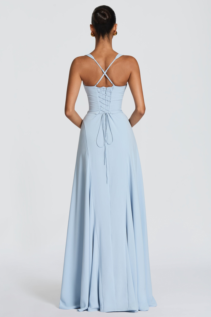 Donatella Women's Sweetheart Neckline Satin Bridesmaid Dress, Floor-Length Prom Dress