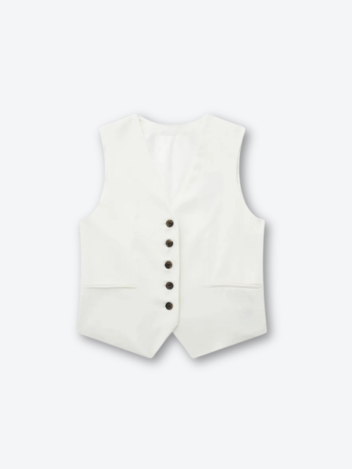Lavinia Linen Blend Summer Mini Vest