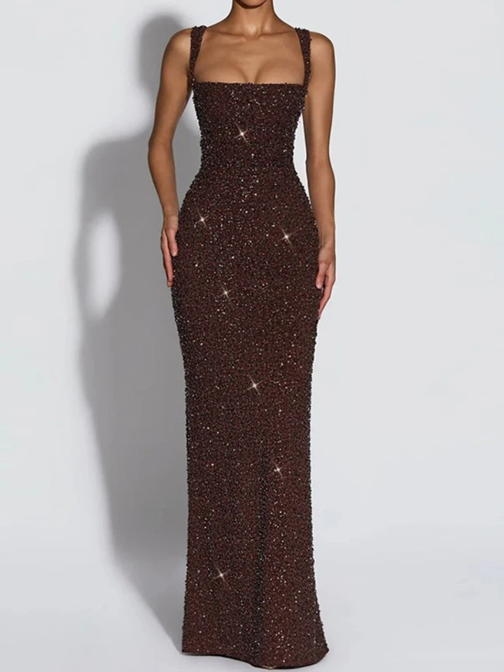 Caprice Sequin Bodycon Evening Maxi Dress