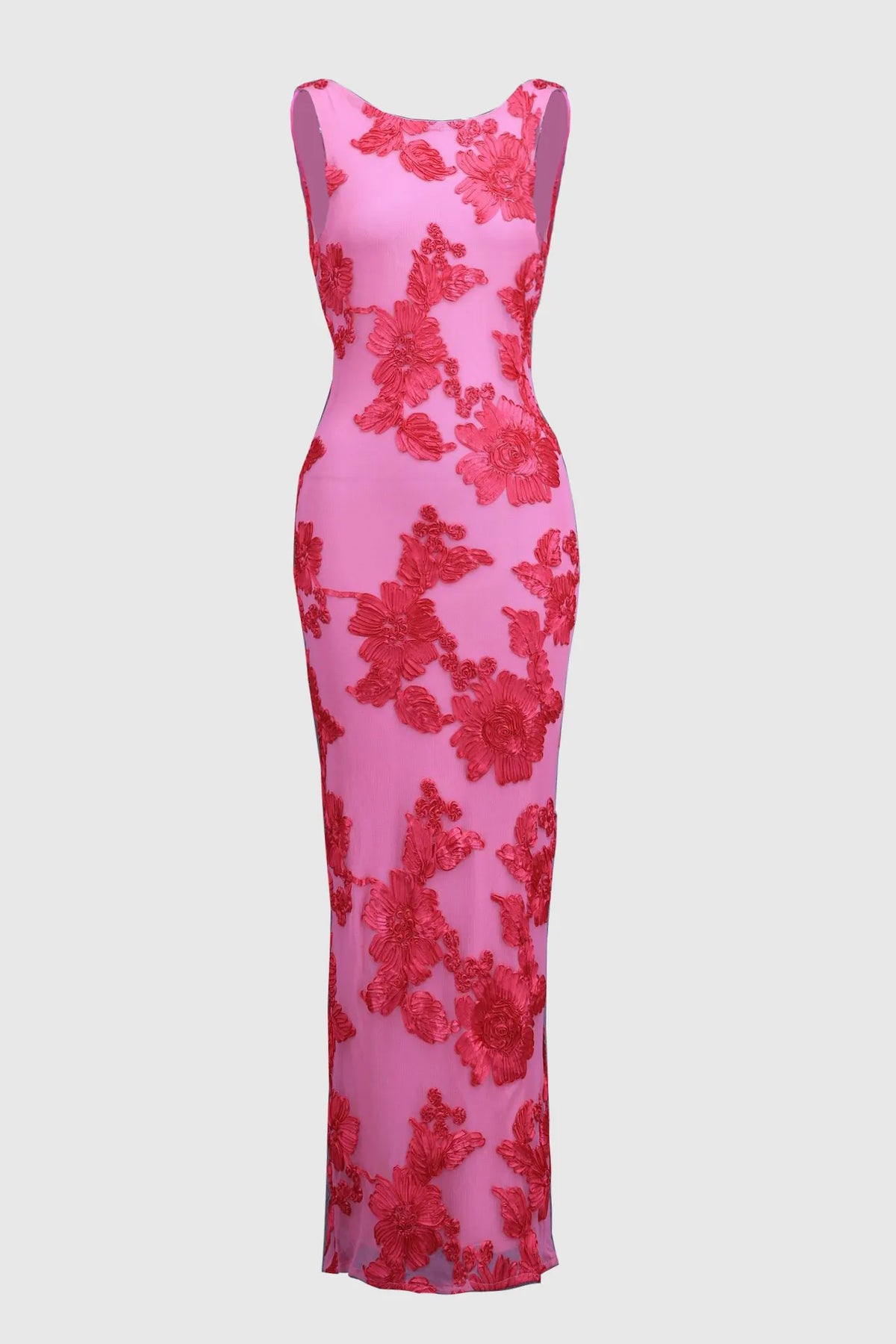 pink amara dress Clothing: Midi Dresses: 'Amara' Pink Rose Print Stretch Cotton Corset Midi Dress
