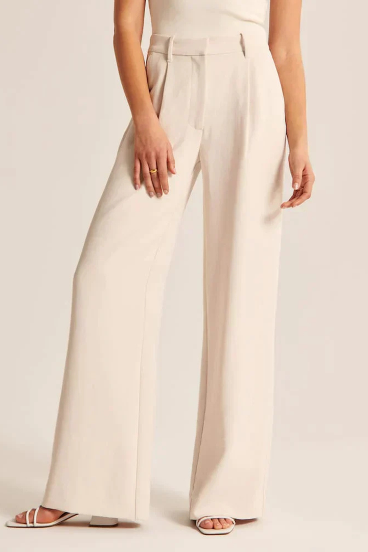 Lucia Beige Tailored Pants