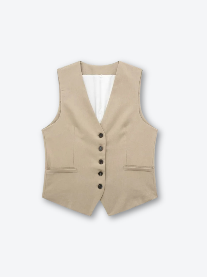 Lavinia Linen Blend Summer Mini Vest