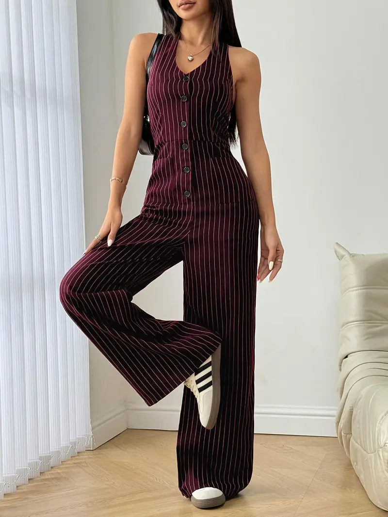 Natalia Pinstripe Jumpsuit