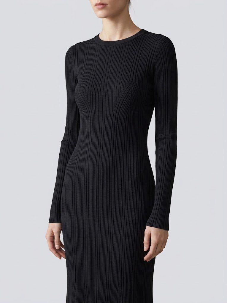 Addison Ribbed Long Sleeve Sweater Maxi Dress