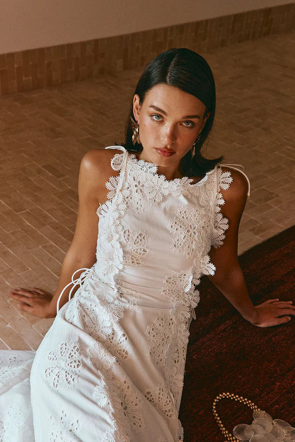 Astoria Floral Embroidered Garden Party Maxi Dress