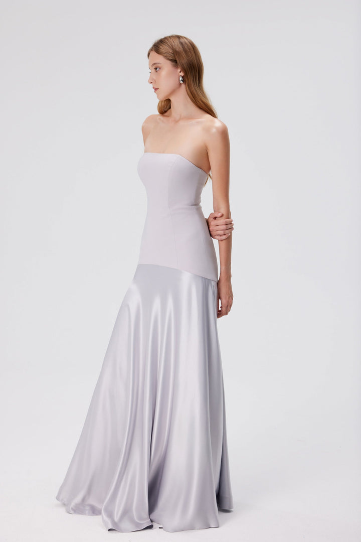 Wrenna Satin Black Tie Wedding Guest Maxi Dress