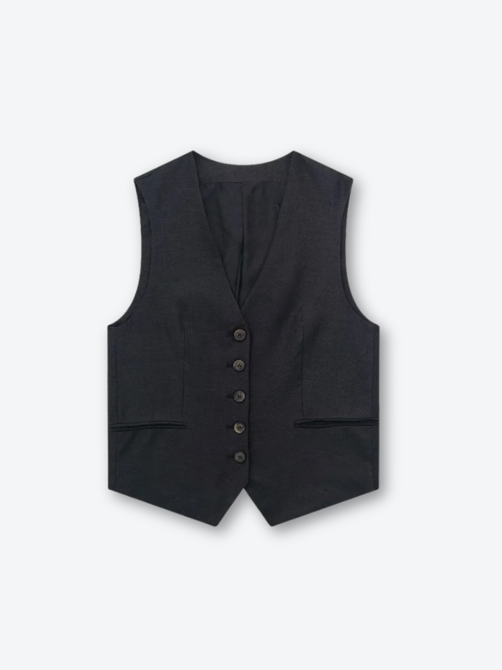 Lavinia Linen Blend Summer Mini Vest