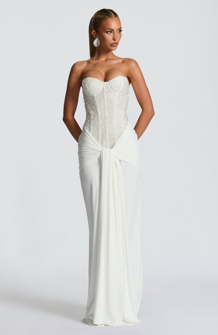 Raffaella Women's Strapless Sweetheart Bridesmaid Dress, Beaded Black Tie Dress