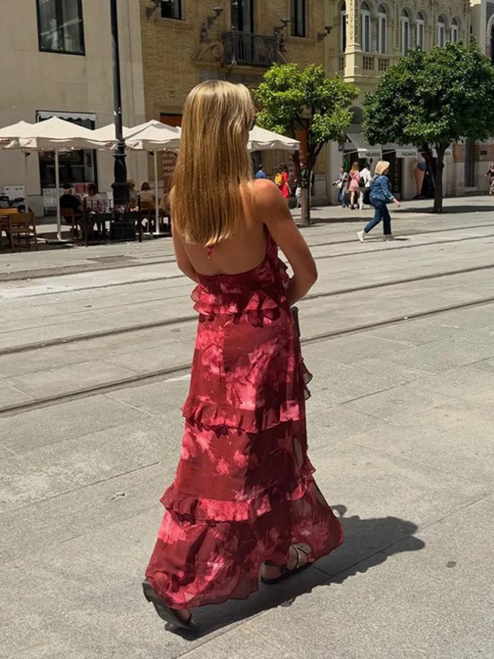 Brietta Floral Wedding Guest Midi Dress
