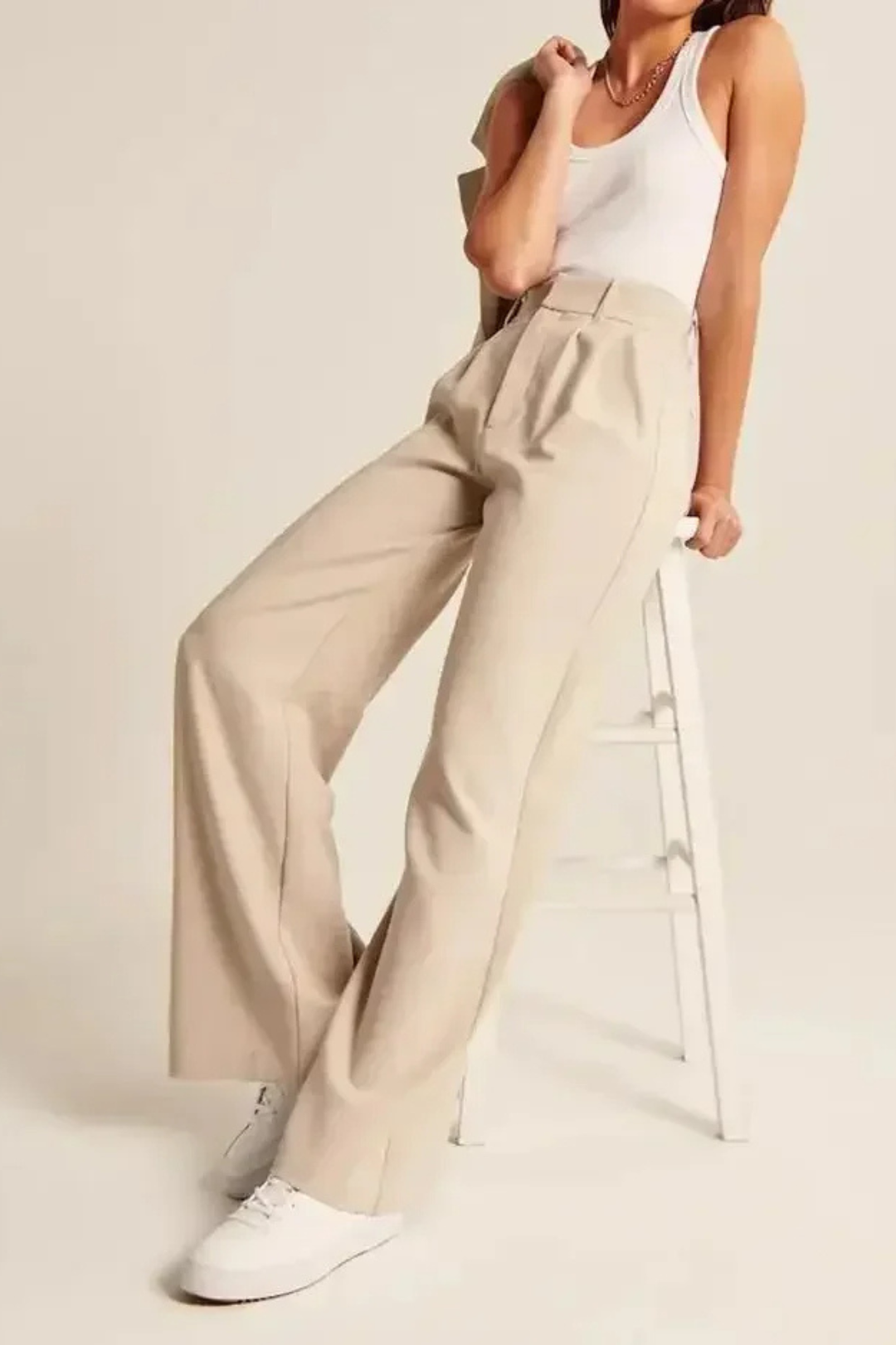 Lucia Beige Tailored Pants