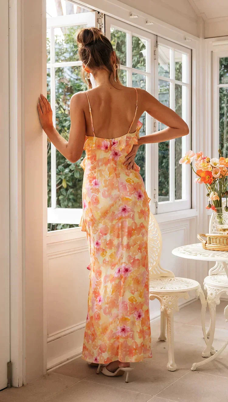 Jackelyn Flowy Wedding Guest Chiffon Maxi Dress AZZURRA Jackelyn Flowy Wedding Guest Chiffon Maxi Dress AZZURRA