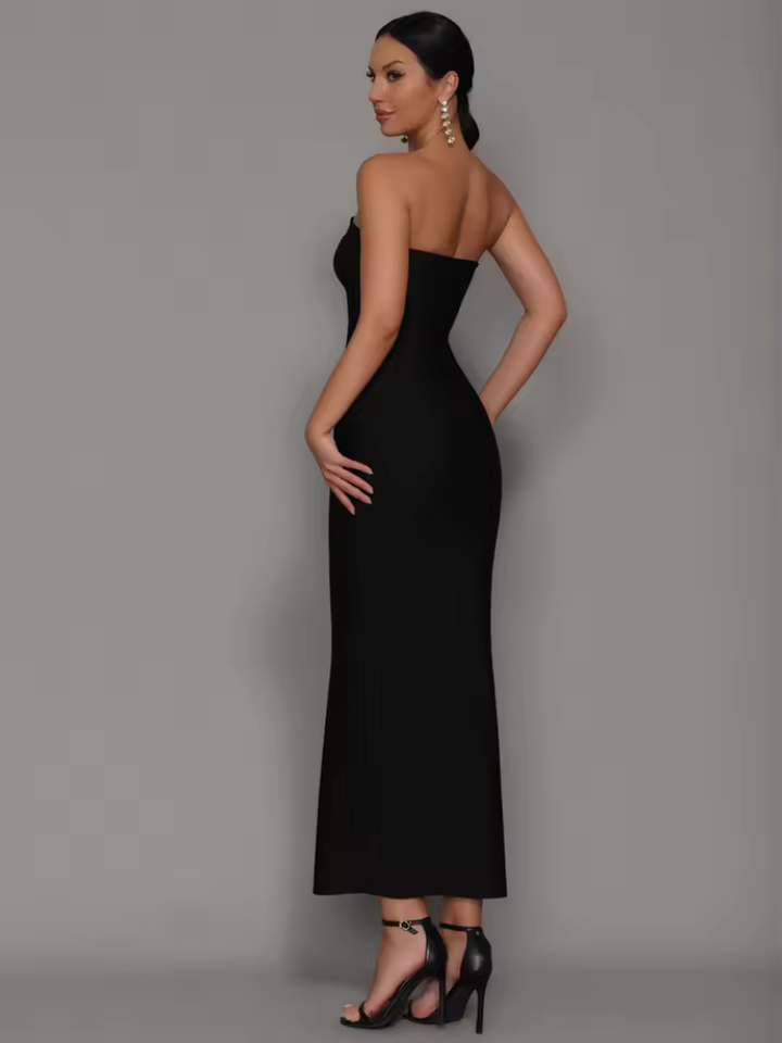 Eveloria Strapless Evening Cocktail Maxi Dress Gown