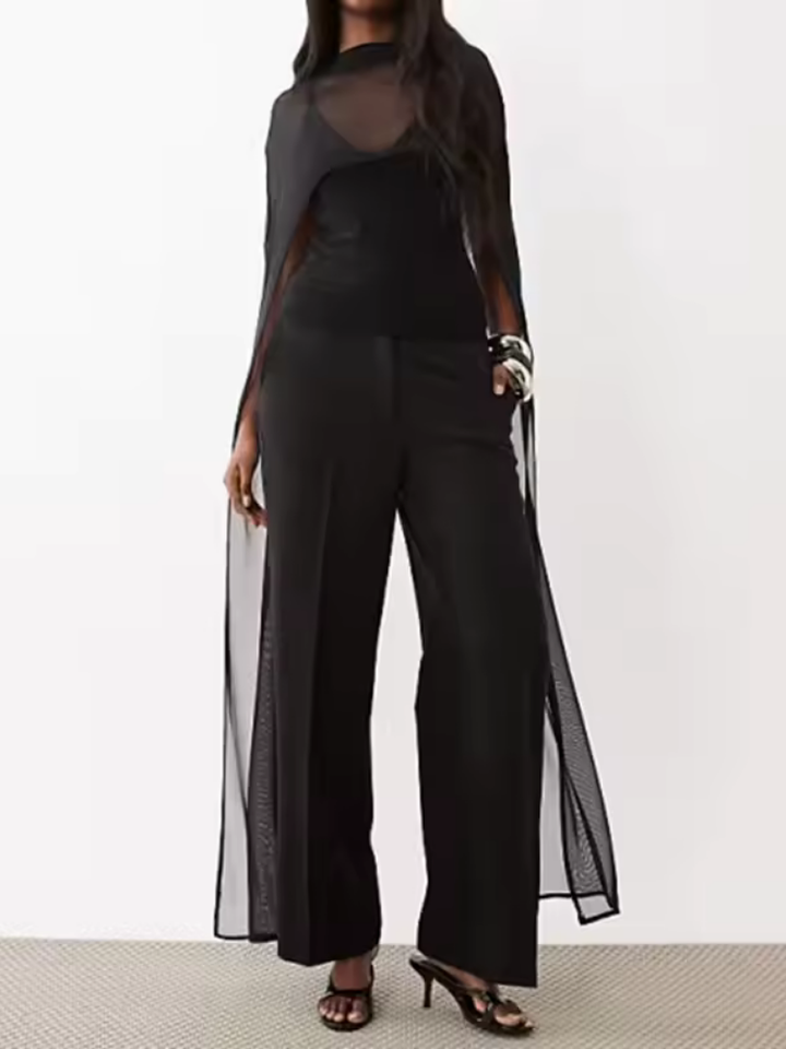 Ione Sheer Cape Pants Set