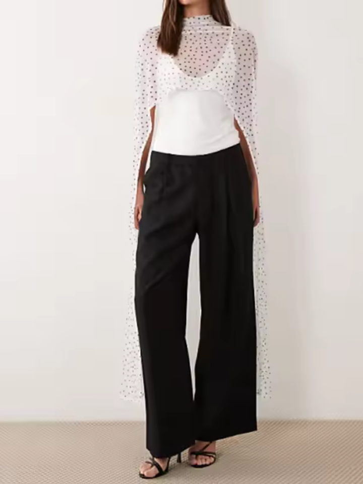 Ione Sheer Cape Pants Set