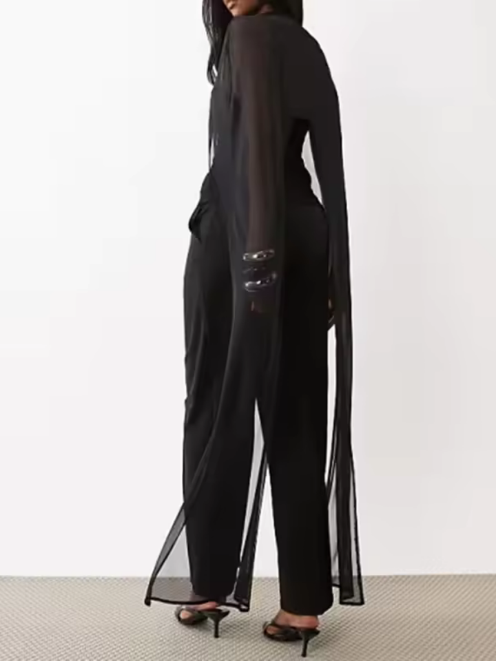 Ione Sheer Cape Pants Set
