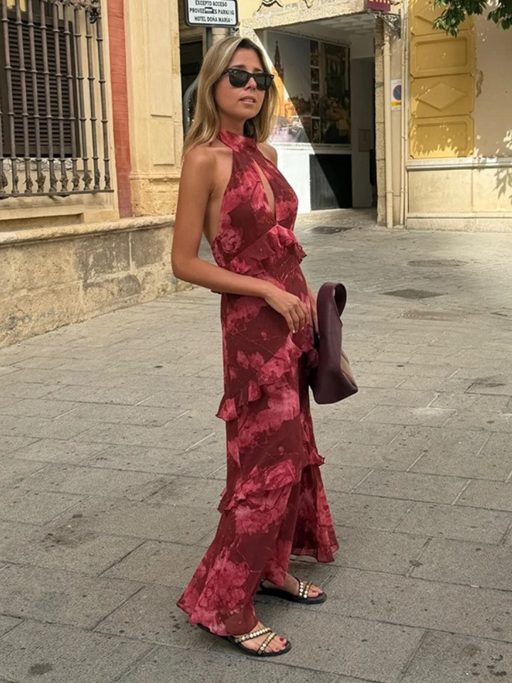 Brietta Floral Wedding Guest Midi Dress
