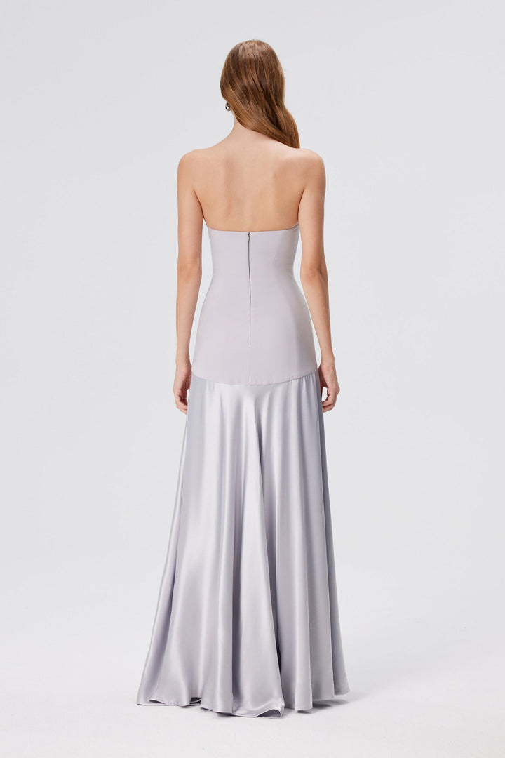 Wrenna Satin Black Tie Wedding Guest Maxi Dress