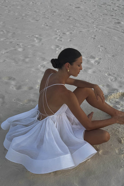 Perrine Deep-V Backless Mini Dress