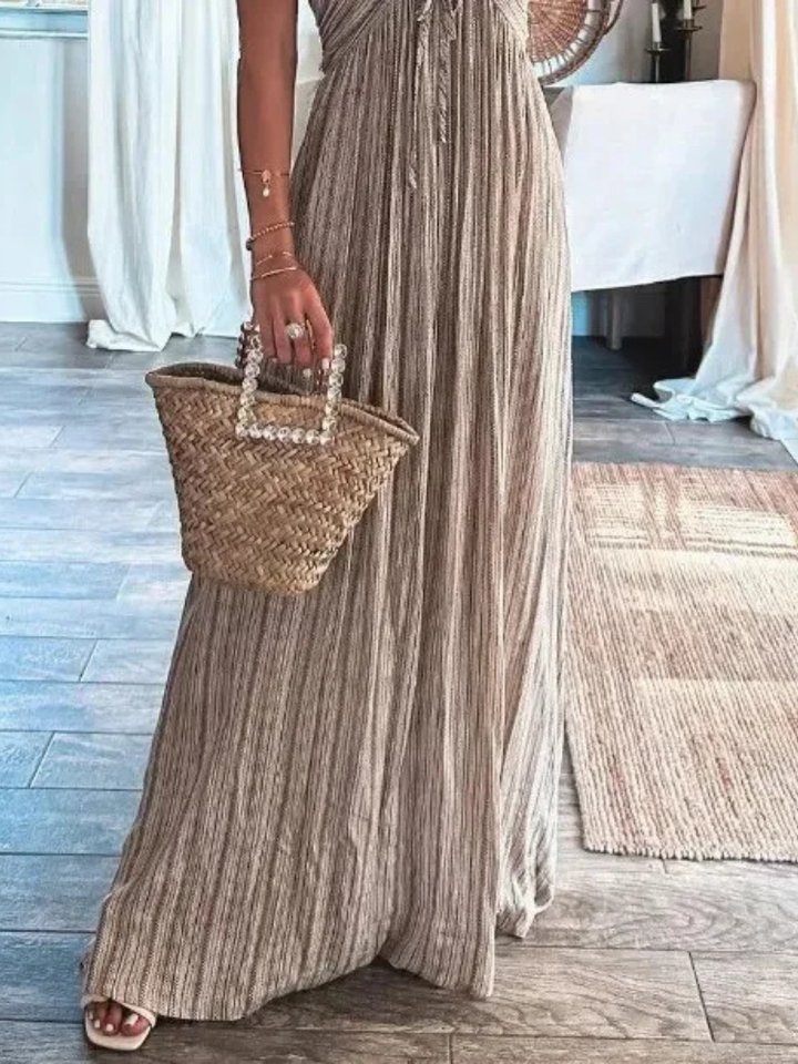 Elara Lightweight Flowy Pleated Summer Maxi Dress