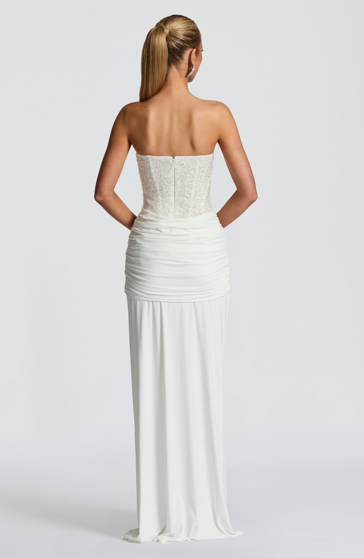 Raffaella Women's Strapless Sweetheart Bridesmaid Dress, Beaded Black Tie Dress