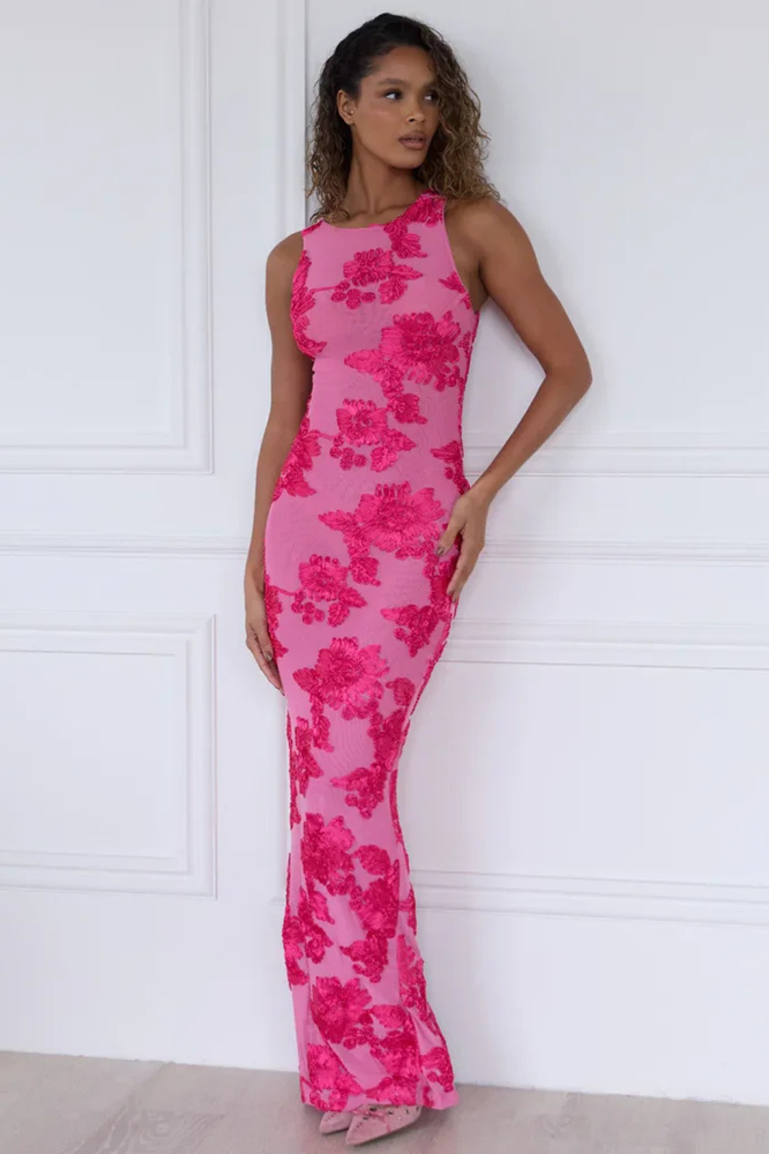 Amara Pink Floral Wedding Guest Maxi Dress AZZURRA Amara Pink Floral Wedding Guest Maxi Dress AZZURRA