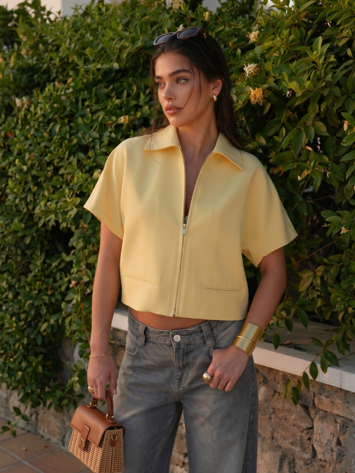 Venora Zip Front Structured Summer Top