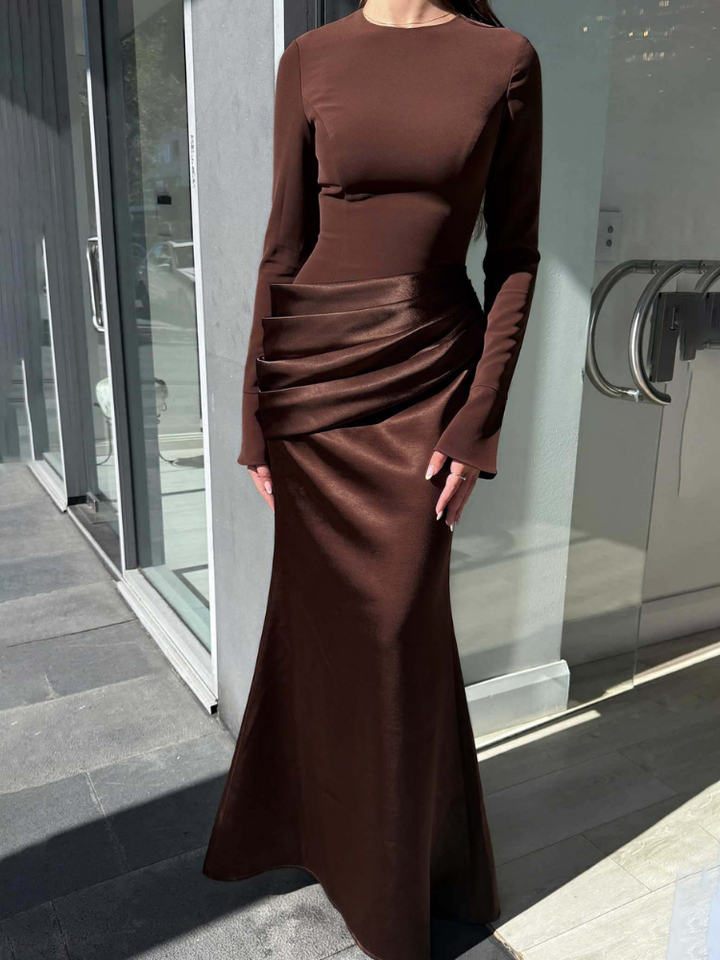 Kallista Satin Wedding Guest Maxi Dress