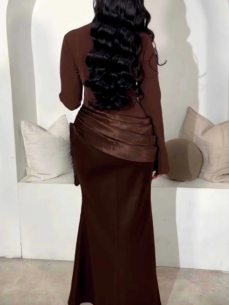 Kallista Satin Wedding Guest Maxi Dress