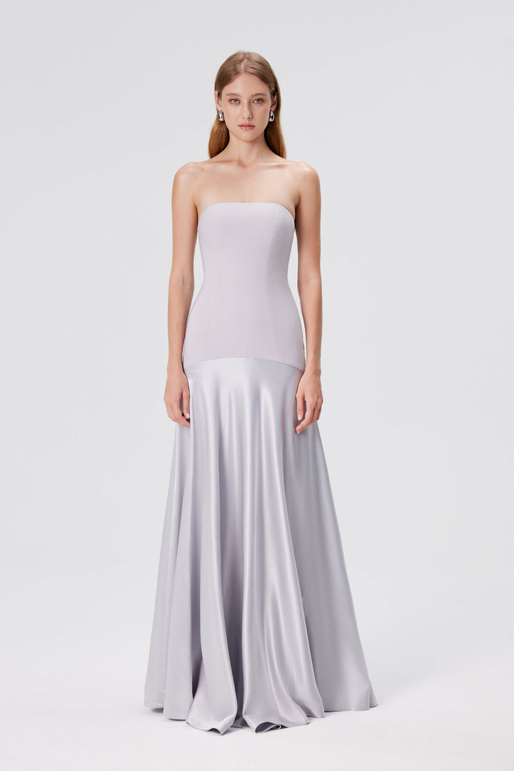 Wrenna Satin Black Tie Wedding Guest Maxi Dress