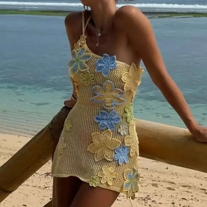 Marisol Floral Crochet Cocktail Mini Dress